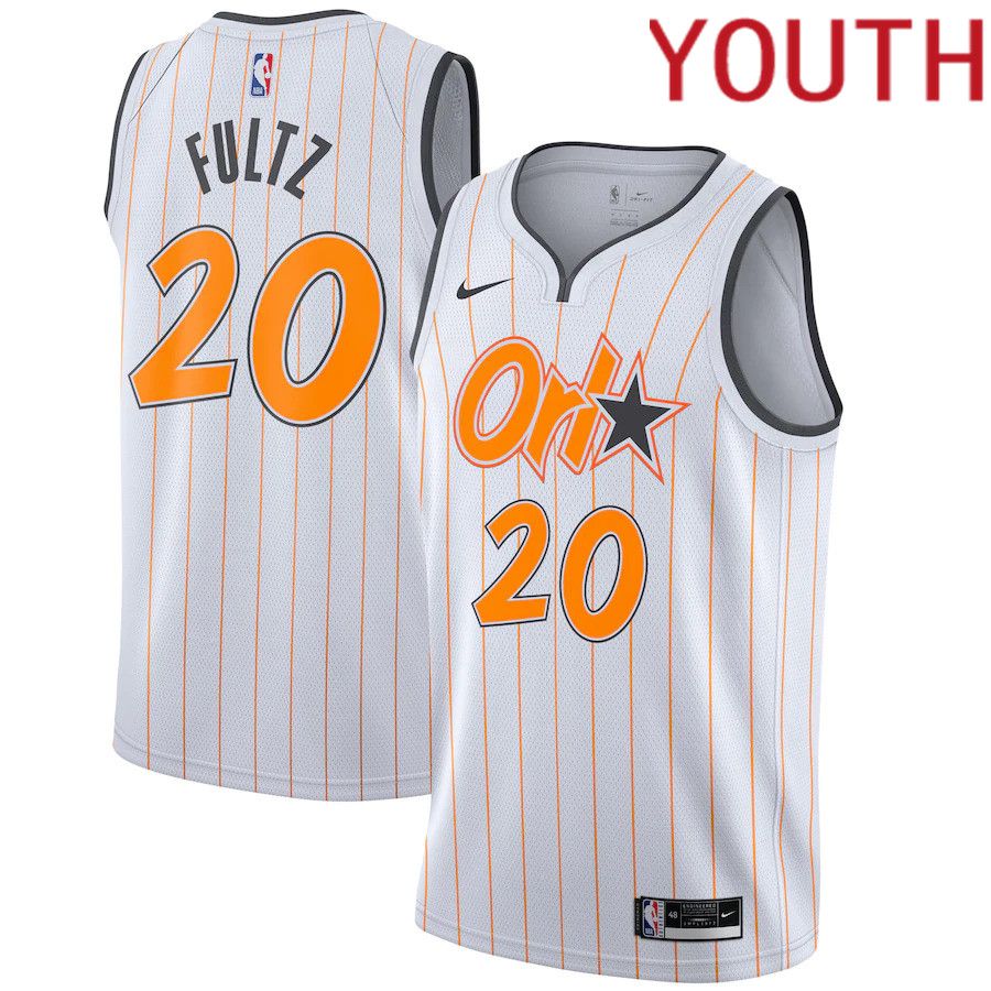 Youth Orlando Magic #20 Markelle Fultz Nike White City Edition Swingman NBA Jersey->youth nba jersey->Youth Jersey